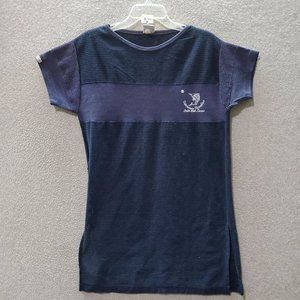 Capriccio Men T-Shirt Medium Navy Mesh Swimwear‎ Beach Dwelling Fisherman Tee